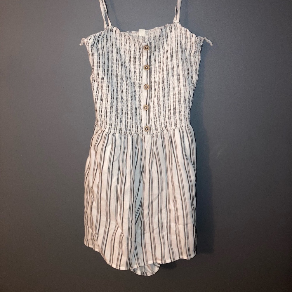 Garage Striped Ribbed Romper